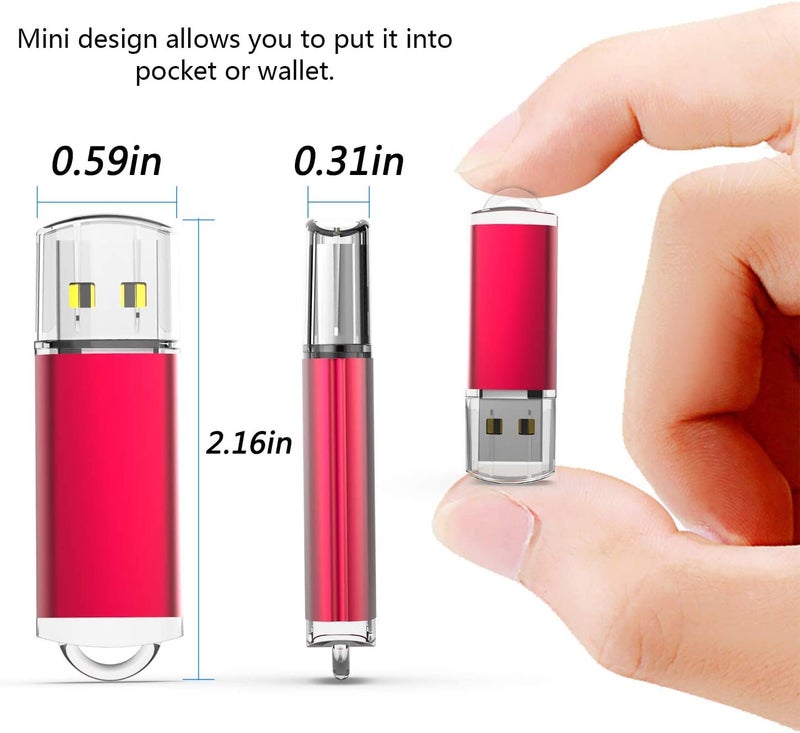 RAOYI 10 Pack 32GB USB Flash Drive USB 2.0 Memory Stick Thumb Drive Pen Drive Jump Drive-Red - Image 3